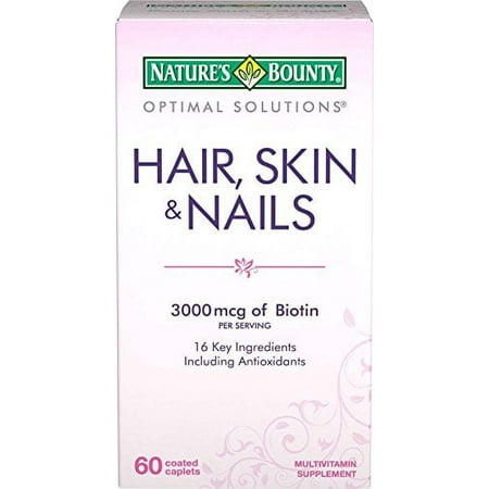 Nature's Bounty Hair Skin & Nails Biotin Support Lustrous Hair 60ct, 6-Pack