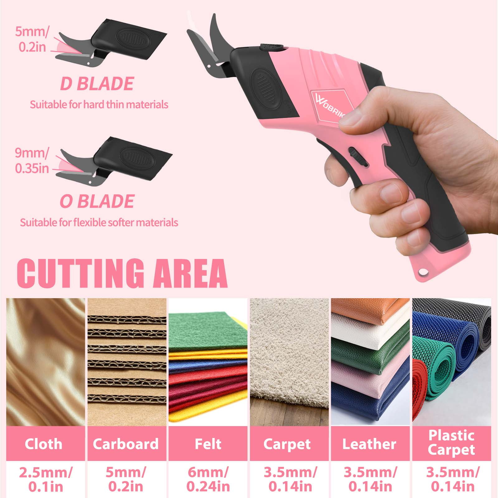 Electric Fabric Cutting Scissors, USB Rechargeable Precision Cutter, Adjustable Settings, For Clothing Cardboard Craft, Orange Pink Available