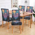 thumbnail image 2 of Yayeee 4 Pack Dining Chair Covers Stretch Parson Chairs Slipcovers Seat Protector, Psychedelic Jellyfish, 2 of 6