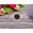 thumbnail image 2 of Staggering Looking 2.05 Carat Cushion Cut Black Diamond Moissanite Engagement Ring 10k Rose Gold Halo Wedding Ring Anniversary Promise Surprisingly Ring, 2 of 9