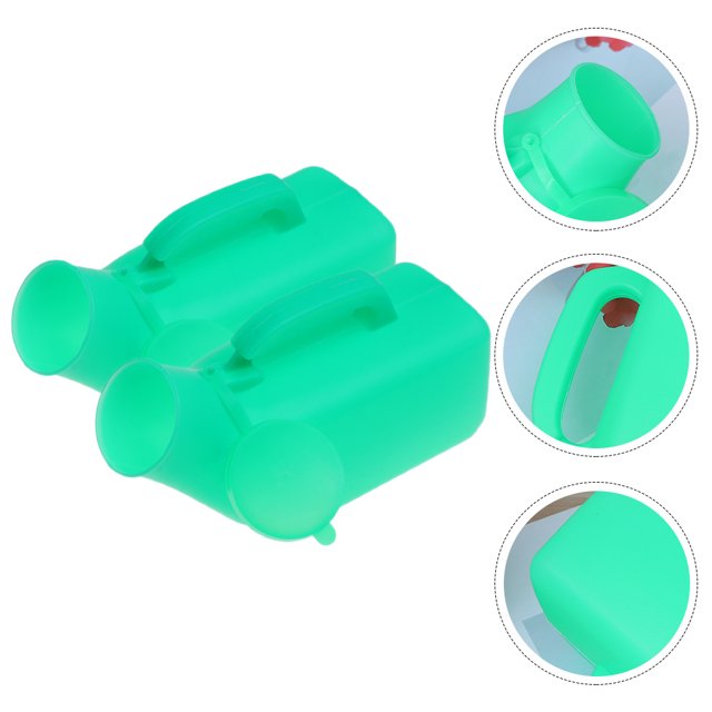 HAMPPLIES 2Pcs Durable Plastic Reusable Male Urinal Bottles Green Convenient Portable Travel Container