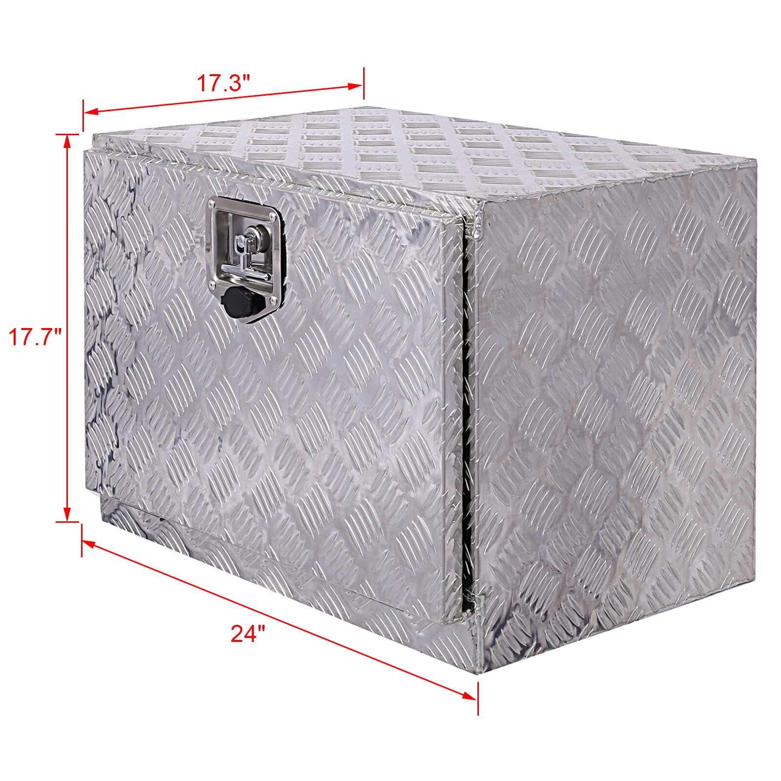 , 24inch Aluminum tool box,heavy duty truck bed tool box,outdoor trailer pickup storage tool box,RV storage organizer,underbody box w/lock keys,silver, Silver ,Aluminum ,