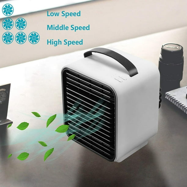Portable Air Conditioner Fan Personal Space Air Cooler Humidifier Evaporative Cooler With Led Light Built In Rechargeable Battery 3 Speeds Walmart Com Walmart Com