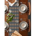 thumbnail image 2 of Vintage Boho Table Runner Cotton Linen 120 Inch Holiday Dresser Scarves, Farmhous Country Ethnic Abstract Geometric Tablerunner for Kitchen Coffee Dining Bedroom Dinner Scarf Décor 13''x120'', 2 of 9