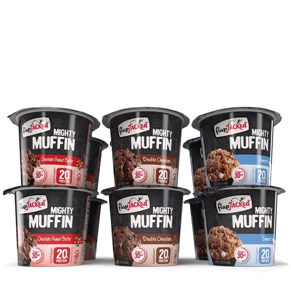 FlapJacked Mighty Muffin Chocolate Lovers Variety Pack - Gluten Free - 12 Pack