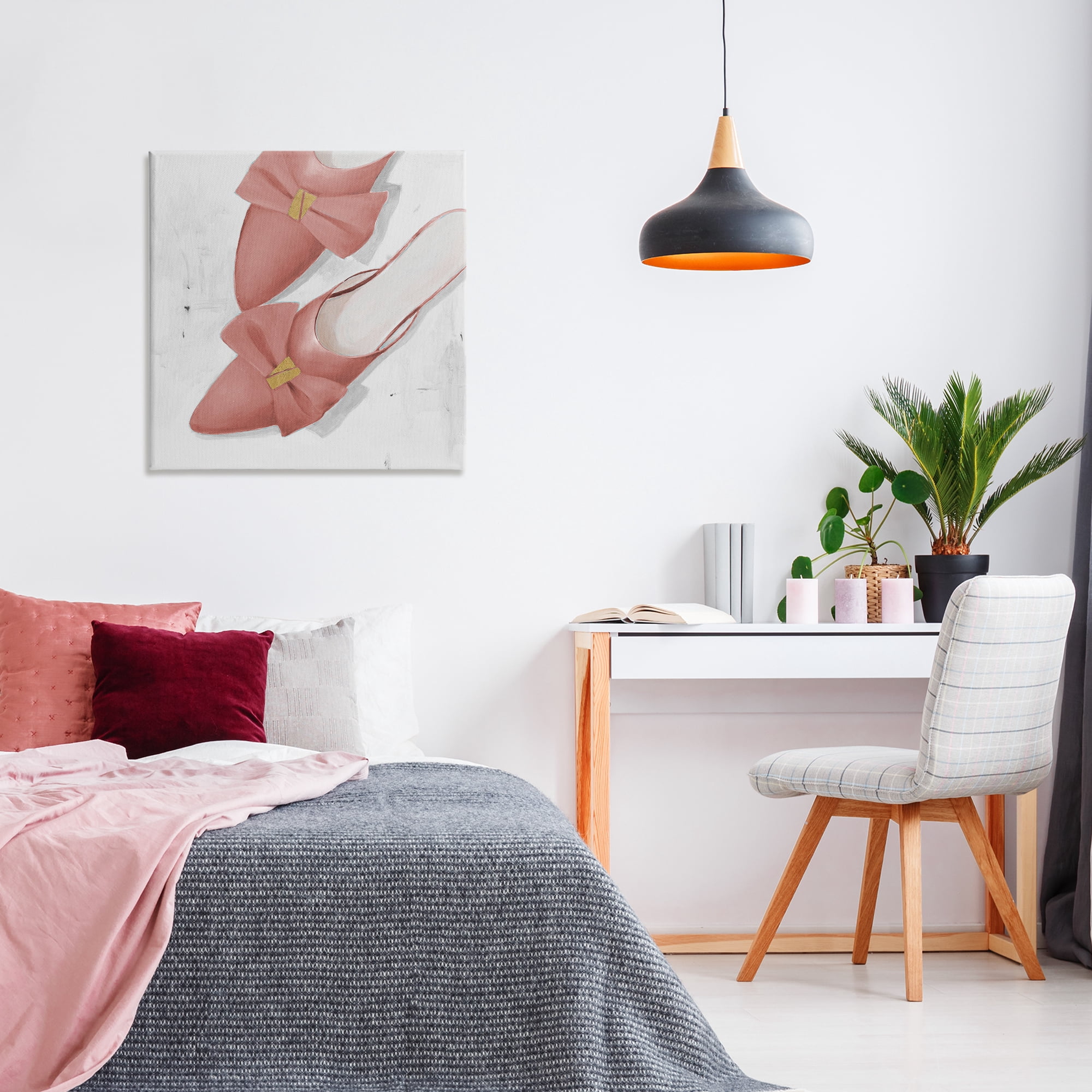 Stupell Industries Pink Kitten Heels Fashion Painting Wrapped Canvas Art Print Wall Art, 30 x 30