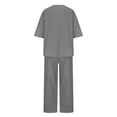 thumbnail image 4 of Ensembles 2 Pcs pour Femmes Décontractés Ensembles Jupe 2 Pcs pour Femmes Ensemble de Vêtements d'Été Femme Col Rond Manches Courtes Hauts Pantalons Ensembles Style Pantalon Décontracté S_732 Survêtements pour Femmes Gris TTG, 4 of 6