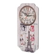 thumbnail image 1 of Reloj de Pared de Estilo Europeo de la Vendimia con el patrón de la Torre Eiffel números arábigos ge Pared para la decoración casera Estilo retro reloj Spptty decoración hogareña, 1 of 8