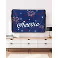 thumbnail image 5 of American Independence Day Outdoor TV Cover 40 to 43 Inch Weatherproof, Red Blue Fireworks Retro Stars 600D Oxford TV Covers with Waterproof Zipper, Outside Flat TV Screen Protector 40"Wx25"Hx4.5"D, 5 of 7