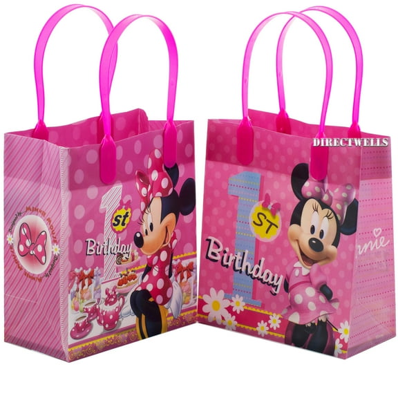 Minnie Mouse 1st Birthday 12 Reusable Small Goodie Bags