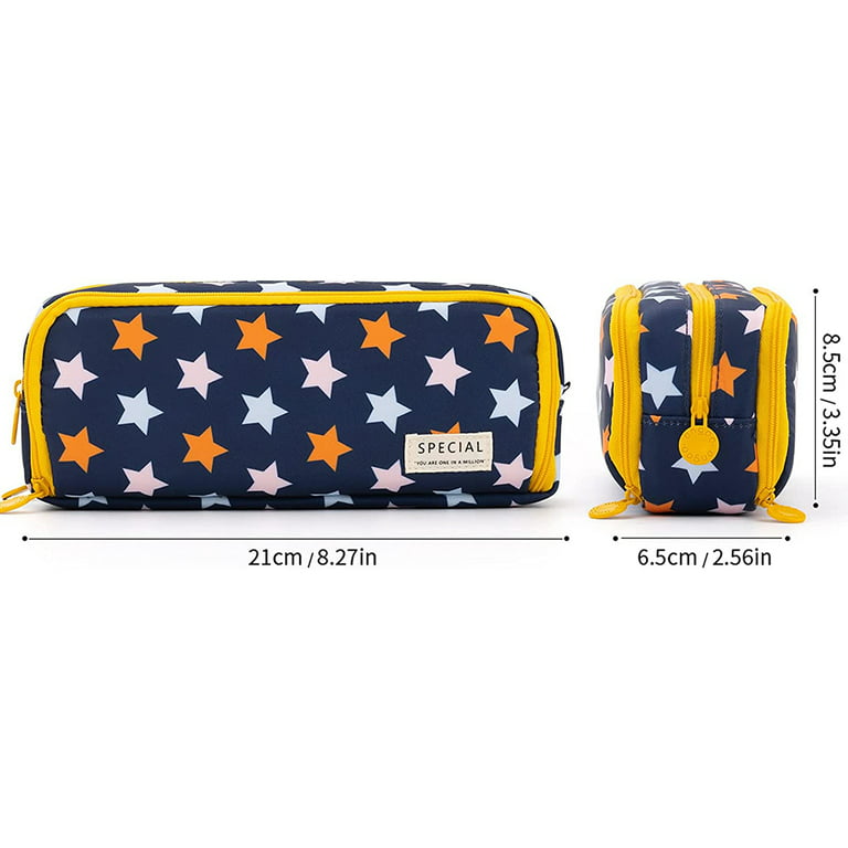 Pouch, 2 Pack Pencil Pouch 3 Ring Fabric Pencil Pouches Black Pencil Case  Pencil Bags,Pencil Bags with Zipper, Zippered Pencil Pouch for 3 Ring  (Black) 