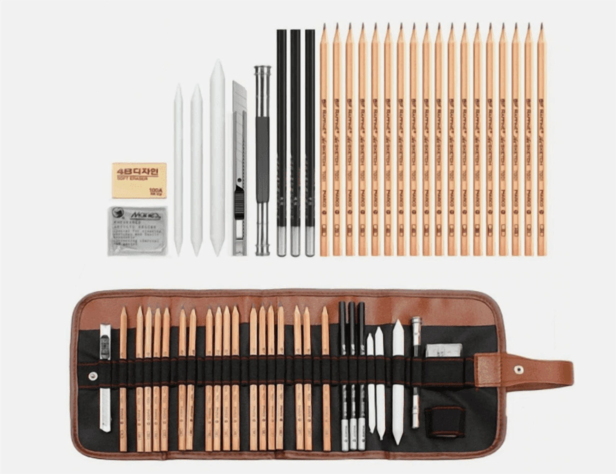 29PCS Professional Drawing Artist Kit Set, Sketching Pencils & Charcoal Art Tools for Drawing, Shading & Sketching