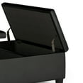 thumbnail image 3 of Ellis 36 inch Wide Contemporary Square Coffee Table Storage Ottoman in Distressed Black Vegan Leather, 3 of 13