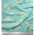 thumbnail image 1 of Soimoi Moss Georgette Fabric Leaves & Floral Artistic Print Sewing Fabric Yard 42 Inch Wide, 1 of 3