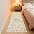 thumbnail image 5 of Washable Area Rug 2'x6', Soft Floral Bedroom Rug, Bohemian Non-slip Living Room Rug, Pink Floral, 5 of 7