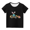thumbnail image 2 of Rciityk Black Easter Bunny Tees Shirt for Toddler Cute Eggs-Cavator Print Round Neck Short Sleeve Tshirt Kids Happy Easter Shirts for Boys Girls 4 Year, 2 of 6