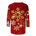 thumbnail image 2 of Besolor Women's Christmas 3/4 Sleeve T-Shirts Trendy Printed Round Neck Tops Casual Plus Size Holiday Blouse Tee, 2 of 5