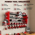 thumbnail image 3 of 4 Layer Power Tool Organizer Wall Mount, Power Tool Storage Rack With 8 Drill Slots, Heavy Duty Tool Organization Rack, Wall-Mounted Garage Tool Shelf, Storage Racks, 3 of 13