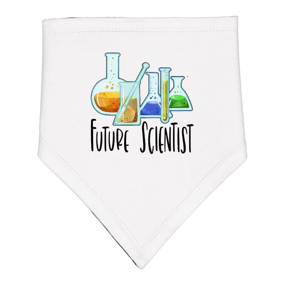 Inktastic Future Scientist with Beakers, Test Tubes and Formulas Baby Bandana Bib
