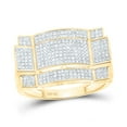 thumbnail image 4 of 10K Yellow Gold Mens Round Diamond Contoured Rectangle Cluster Ring 1/2 Cttw, Mens Size: 7-13, 4 of 4