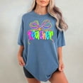 thumbnail image 4 of Preppy Teacher Shirt with Neon Bow – Comfort Colors Back to School Tee, Coquette Bow Teacher Top for First Day of School, 4 of 8