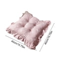 thumbnail image 3 of Pink 1Pc 40Cm Square Lace Edge Floor Cushion Pad Pearl Fluff Filling Soft Seat Mat For Chair Home Decoration Comfortable Sitting, 3 of 6