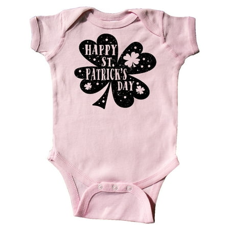 

Inktastic Happy St. Patrick s Day Shamrock Silhouette in Black Gift Baby Boy or Baby Girl Bodysuit