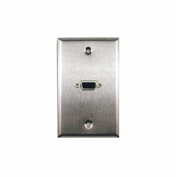 Single Gang VGA Stainless Steel Wall Plate