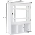 thumbnail image 3 of Wall Mount Bathroom Cabinet Wooden Medicine Cabinet Storage Organizer with Doors and Shelf Cottage Collection Wall Cabinet (White10), 3 of 14