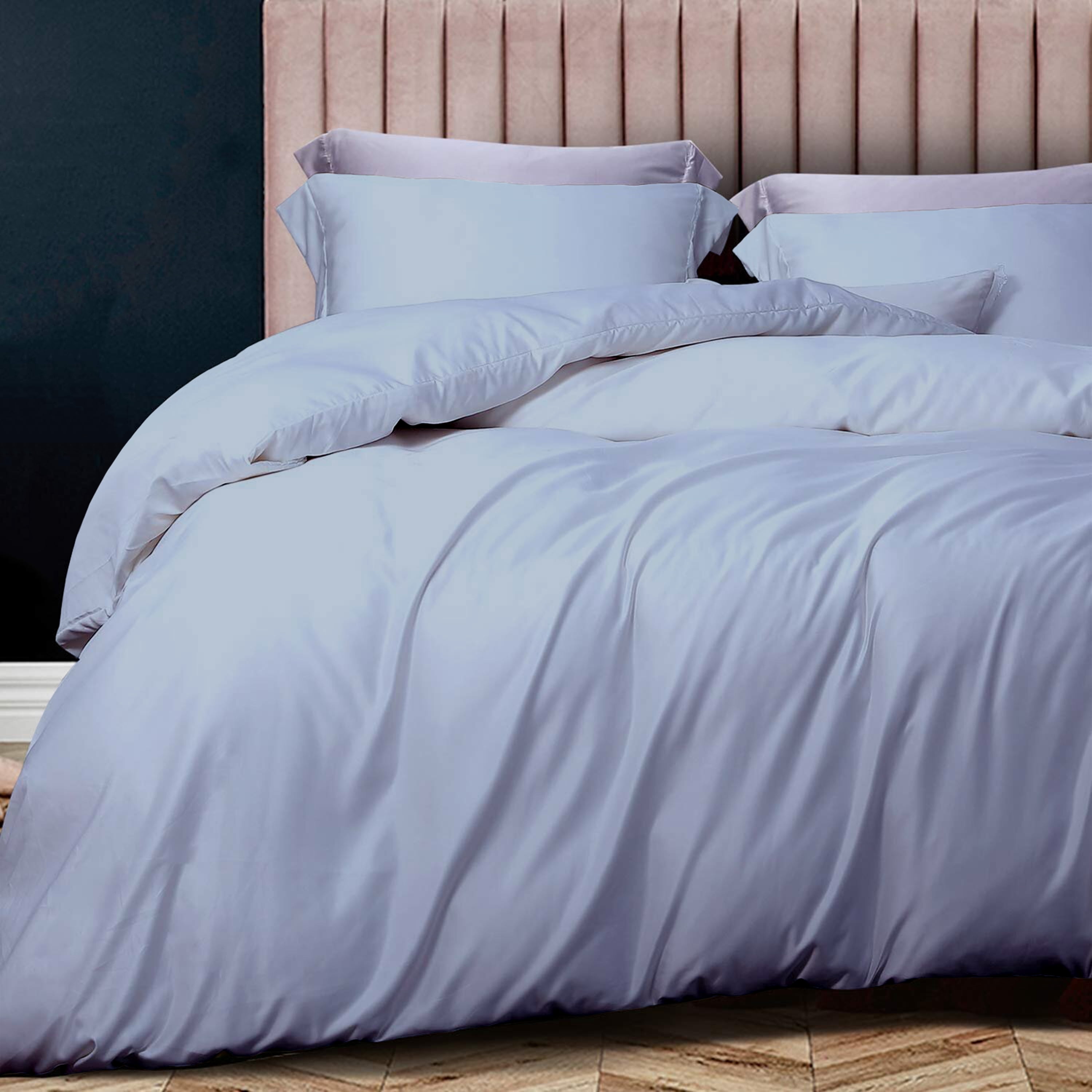 A1 Home Collections Organic Cotton Duvet Set, Standard, Light Blue