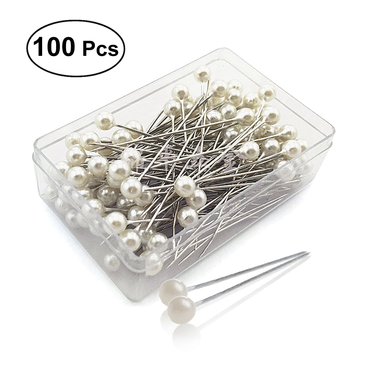 300pcs Round Head Pin,Sewing Weddings Corsage Dressmaking Pearl Head Pin,DIY Straight Quilting Ball Pins Fixed Marking Practical Tool Black 