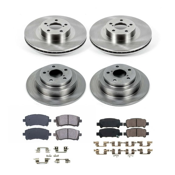 Ultimate Brakes Front and Rear Ceramic Brake Pad and Rotor Kit with Hardware WM81190