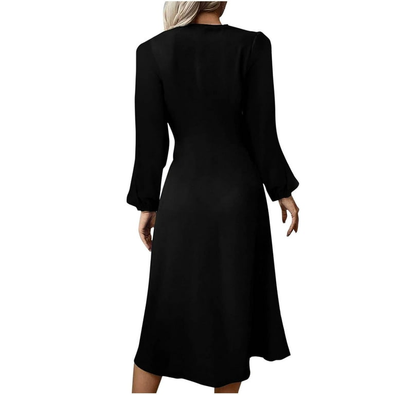 long sleeve v neck knit dress Womens Cashmere Ribbed Knit Wrap Dress Long Sleeve V Neck Midi Dresses, Beige / XL main image 1