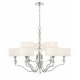 thumbnail image 2 of Evi 9-Light Chrome Traditional Shaded Chandelier for Dining Areas with No Bulbs Included, 2 of 2