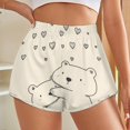 thumbnail image 3 of Women's Originals Shorts, Jersey Sports Shorts, Gym Shorts For Women, Cute Bear Love, 4XL, Plus Size Available, 3 of 5