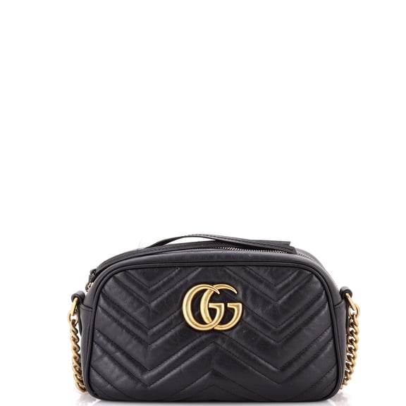Pre-Owned GG Marmont Shoulder Bag Matelasse Leather Small By Rebag