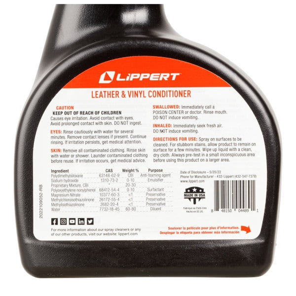 Lippert Leather Vinyl Conditioner - Case of 12 | MPN: 2022013926