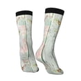 thumbnail image 5 of Uemuo Vintage Wood Background with Floral Pattern Women's Crew Socks, Soft Durable Breathable Moisture-Wicking with Odor Control Cotton socks, 5 of 9
