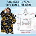 thumbnail image 4 of Oversized Wearable Blanket Hoodie,Black White Bee Heart Sunflower Pattern Sherpa Blanket Hoodie with Super Pockets,Super Warm Fuzzy Pullover for Women & Men, 4 of 6