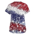 thumbnail image 5 of 4th of July Scrub Tops for Women Stretchy V-neck Short Sleeve Red White and Blue Sequin Printed Scrubs 2026 US 250th Anniversary New Medical Plus Size Scrub T Shirts, 5 of 5