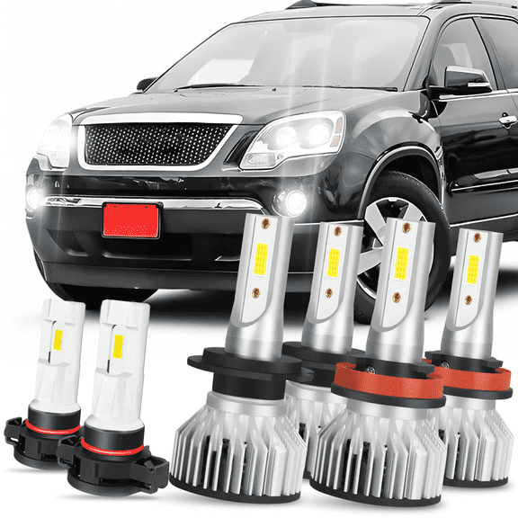 WVKVII For GMC Acadia 2007 2008 2009 2010 2011 2012 6*Led Headlights   Fog Lights 6000K Bulbs