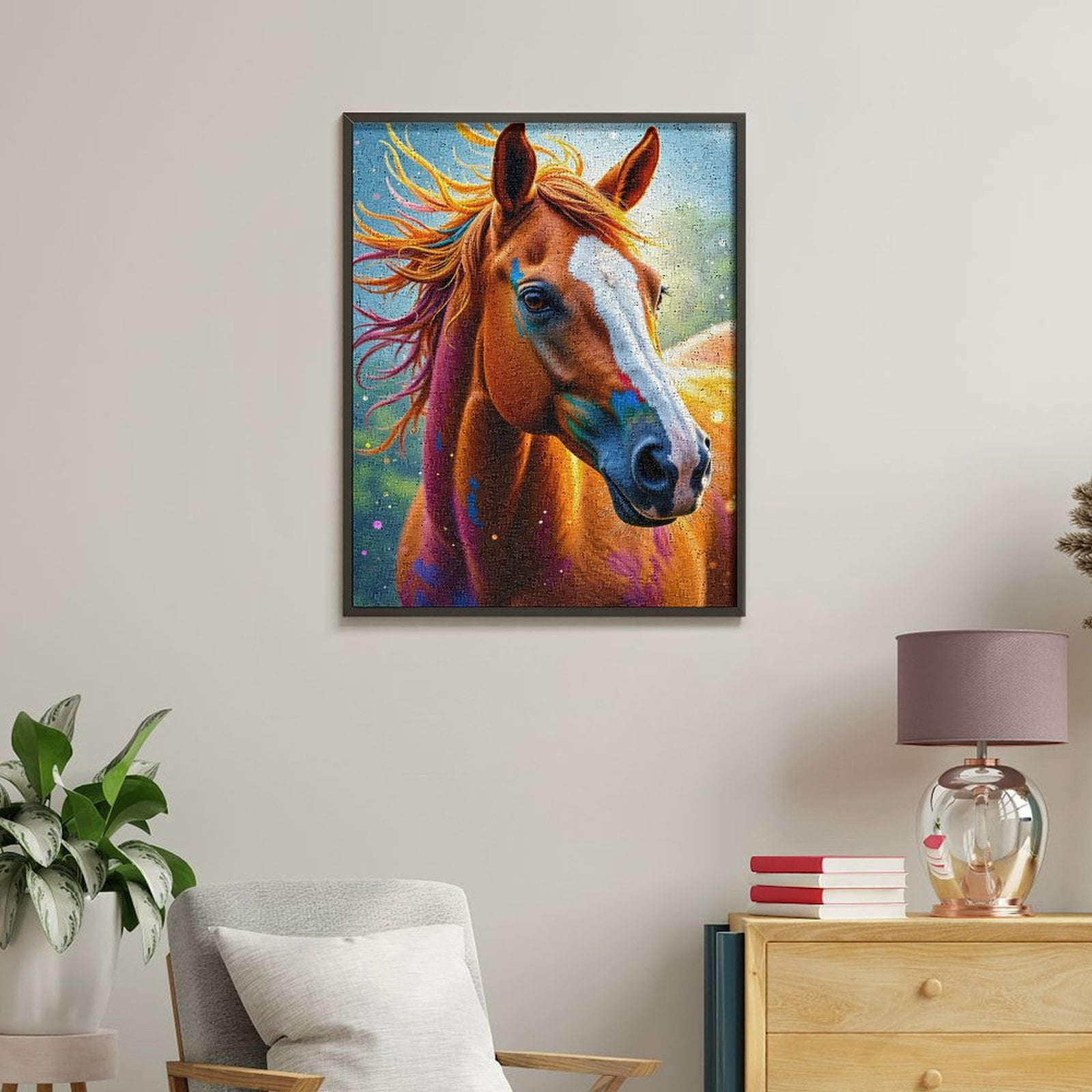 Paint By Numbers Kit for Adults Beginner - DIY Colorful Horse Art Fantasy Portrait Canvas Painting Kits for Adults, Frameless Paint By Number for Adults for Home Wall Decor 16x20 Inch