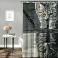 thumbnail image 2 of Autua Cute Cat Chic Modern Bathroom Decor Shower Curtain with Hooks 100% Polyester Fiber 60"x72, 2 of 7