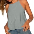 thumbnail image 3 of Sleeveless Solid Color Women Halter Casual Tank Tops Camisole, 3 of 6