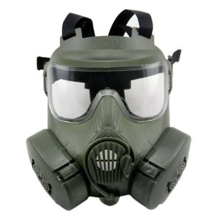 Cosplay CS Wargame Airsoft Double Filter Fan Safety Gas Mask Tactical Perspiration Dust Full Face