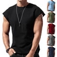 thumbnail image 2 of Chaleco de gimnasio de verano para hombre, camiseta holgada de secado rápido para ejercicio físico, camiseta deportiva sin mangas con hombros anchos, camiseta sin mangas para culturismo, 2 of 5