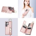 thumbnail image 2 of Cutyskin for Samsung Galaxy S22 Ultra Wallet Case【RFID Blocking】 with Card Holder Cash Pocket Zipper Bills Slot, Soft PU Leather Magnetic Back Folio Kickstand, Finger Ring Holder Hook Case, Rosegold, 2 of 9