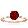 thumbnail image 1 of GemsNY July Birthstone - Petite Prong Set Round Ruby Hidden Halo Ring (Grade - AAAA | 1.14cttw), 1 of 4