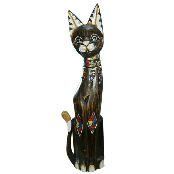 Wooden Decorative Cats With Motifs, Multicolor, Assortment Of 2, Large -  Walmart.com