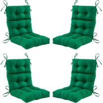 Outdoor High Back Chair Cushions Set of 4,Waterproof All-Weather Tufted Seat Back Patio Furniture Cushions with Ties for Lawn Adirondack,Rocking Chair, 45x22 Inch, Green